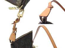 Load image into Gallery viewer, LOUIS VUITTON ルイヴィトン ハンドバッグ ポシェットアクセソワール グラフィティ M92191 カーキ ゴールド金具 美品 中古 58015