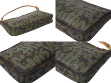 Load image into Gallery viewer, LOUIS VUITTON ルイヴィトン ハンドバッグ ポシェットアクセソワール グラフィティ M92191 カーキ ゴールド金具 美品 中古 58015