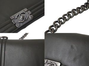 CHANEL シャネル ショルダーバッグ ボーイシャネル ココマーク 15番台 2011年 カーフスキン グリーン シルバー金具 美品 中古 58018