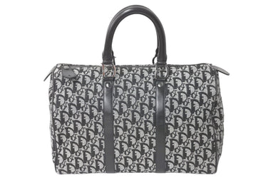 Christian Dior クリスチャンディオール ミニボストンバッグ35 トロッター キャンバス PZ0032 レザー シルバー金具 美品 中古 58021