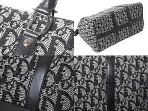 Christian Dior クリスチャンディオール ミニボストンバッグ35 トロッター キャンバス PZ0032 レザー シルバー金具 美品 中古 58021