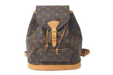 LOUIS VUITTON ルイヴィトン リュック デイパック モノグラム M51136 レザー ブラウン 良品 中古 ゴールド 58026