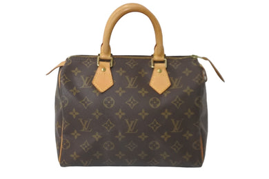 LOUIS VUITTON ルイヴィトン ハンドバッグ スピーディー25 モノグラム M41528 PVC レザー ゴールド金具 美品 中古 58027