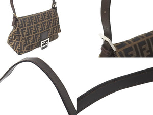 FENDI フェンディショルダーバッグ マンマバケット ズッカ柄 キャンバス 26325 シルバー金具 美品 中古 58029 