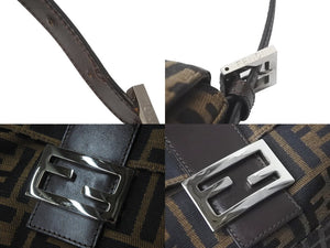FENDI フェンディショルダーバッグ マンマバケット ズッカ柄 キャンバス 26325 シルバー金具 美品 中古 58029 