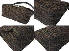 画像をギャラリービューアに読み込む, FENDI フェンディショルダーバッグ マンマバケット ズッカ柄 キャンバス 26325 シルバー金具 美品 中古 58029 