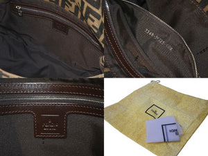 FENDI フェンディショルダーバッグ マンマバケット ズッカ柄 キャンバス 26325 シルバー金具 美品 中古 58029 