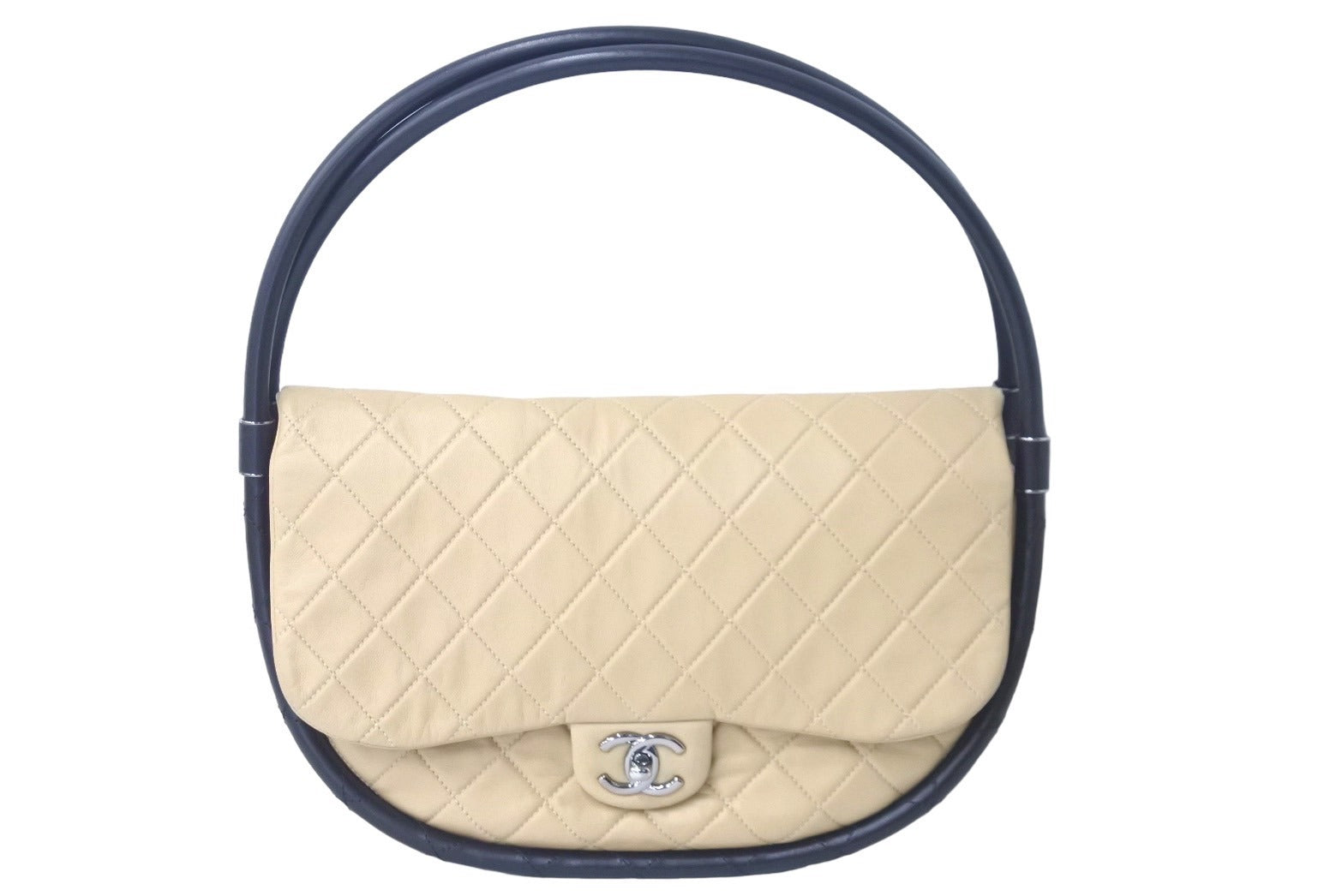 CHANEL シャネル フラフープ バッグ 18番台 ベージュ ブラック