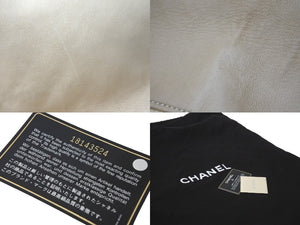 CHANEL シャネル フラフープ バッグ 18番台 ベージュ ブラック ラムスキン 2012年 ココマーク 美品 中古 58043