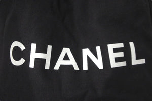 CHANEL シャネル 巾着バッグ キャンバス ビニール ブラック ホワイト ノベルティ 良品 中古 58055