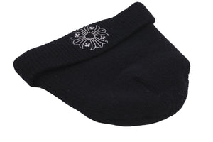 CHROME HEARTS クロムハーツ ニットキャップ 帽子 マルチプラス 刺繍 ビーニー ウール ブラック ホワイト サイズOS 美品 中古 58071