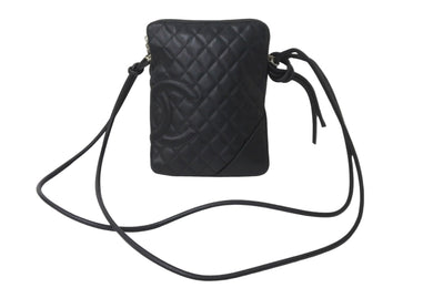 CHANEL シャネル ショルダーバッグ カンボンライン ミディアムポシェット A25178 ブラック シルバー金具 美品 中古 58077
