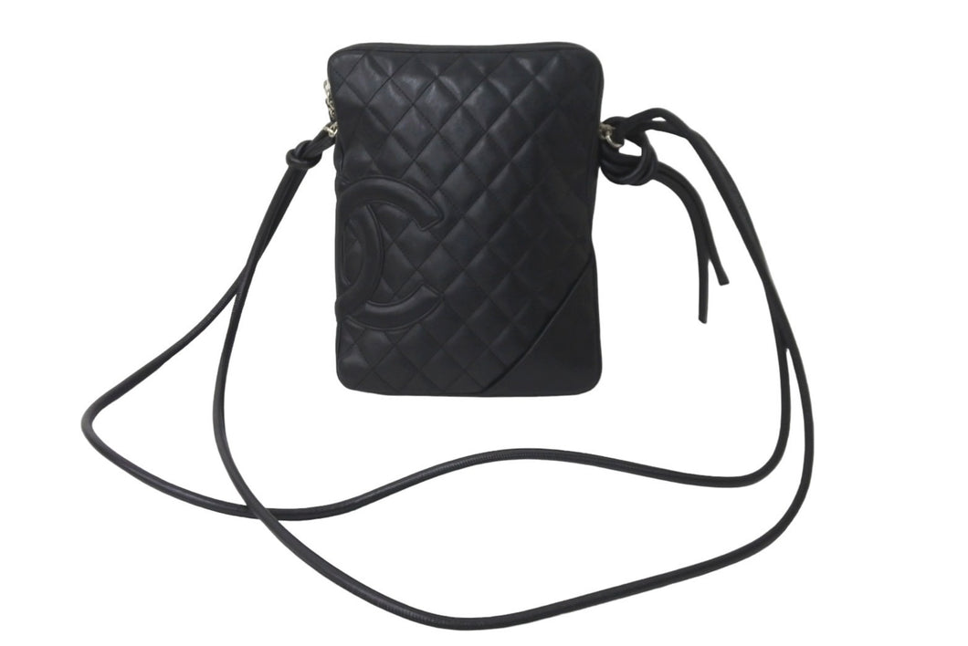CHANEL シャネル ショルダーバッグ カンボンライン ミディアムポシェット A25178 ブラック シルバー金具 美品 中古 58077