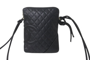 CHANEL シャネル ショルダーバッグ カンボンライン ミディアムポシェット A25178 ブラック シルバー金具 美品 中古 58077