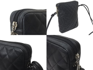 CHANEL シャネル ショルダーバッグ カンボンライン ミディアムポシェット A25178 ブラック シルバー金具 美品 中古 58077