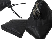 Load image into Gallery viewer, CHANEL シャネル ショルダーバッグ カンボンライン ミディアムポシェット A25178 ブラック シルバー金具 美品 中古 58077