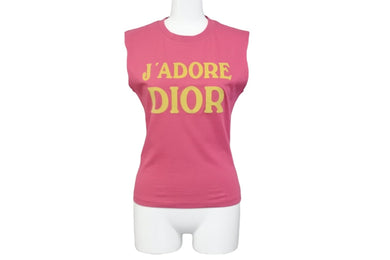 極美品 Christian Dior クリスチャンディオール タンクトップ ノースリーブ J'ADORE DIOR 2A12155300 ピンク系 中古 58097