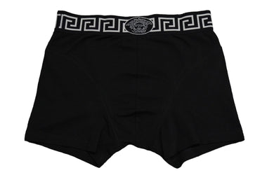 未使用品 VERSACE ヴェルサーチ グレカ ボーダー トランクス メデューサ ブラック ホワイト サイズ48 58106 