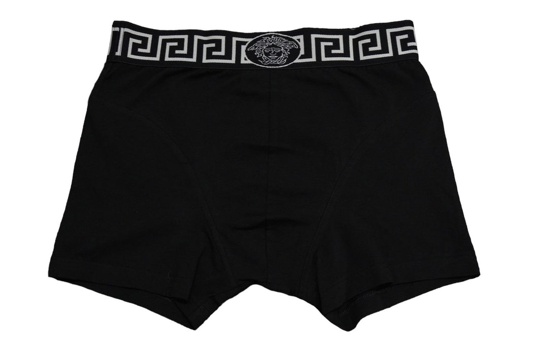 未使用品 VERSACE ヴェルサーチ グレカ ボーダー トランクス メデューサ ブラック ホワイト サイズ48 58106 