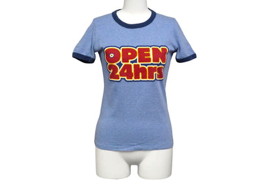 DSQUARED2 ディースクエアード 半袖Ｔシャツ トップス OPEN 24hrs コットン ブルー レッド サイズS レディース 美品 中古 58112