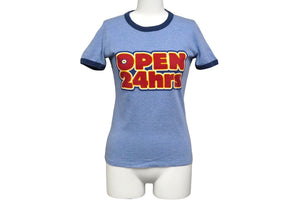 DSQUARED2 ディースクエアード 半袖Ｔシャツ トップス OPEN 24hrs コットン ブルー レッド サイズS レディース 美品 中古 58112