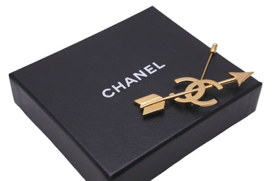 CHANEL シャネル ブローチ アクセサリー ココマーク 矢モチーフ 29刻印 1994年 GP ゴールド ユニセックス 美品 中古 58119