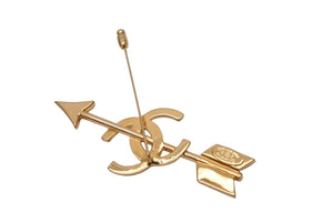 CHANEL シャネル ブローチ アクセサリー ココマーク 矢モチーフ 29刻印 1994年 GP ゴールド ユニセックス 美品 中古 58119