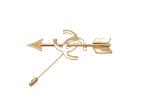 CHANEL シャネル ブローチ アクセサリー ココマーク 矢モチーフ 29刻印 1994年 GP ゴールド ユニセックス 美品 中古 58119