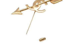 CHANEL シャネル ブローチ アクセサリー ココマーク 矢モチーフ 29刻印 1994年 GP ゴールド ユニセックス 美品 中古 58119