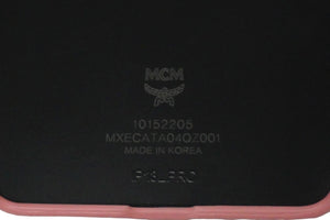 新品未使用 MCM エムシーエム スマホケース 携帯 IPHONE13 PRO ピンク フレンチブルドッグ MXECATA04 QZ001 中古 58121