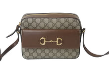 Load image into Gallery viewer, 新品同様 GUCCI グッチ ホースビット 1955 スモール ショルダーバッグ ブラウン GGスプリームキャンバス 645454 中古 58122