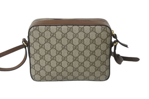 新品同様 GUCCI グッチ ホースビット 1955 スモール ショルダーバッグ ブラウン GGスプリームキャンバス 645454 中古 58122