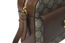 Load image into Gallery viewer, 新品同様 GUCCI グッチ ホースビット 1955 スモール ショルダーバッグ ブラウン GGスプリームキャンバス 645454 中古 58122