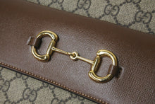 Load image into Gallery viewer, 新品同様 GUCCI グッチ ホースビット 1955 スモール ショルダーバッグ ブラウン GGスプリームキャンバス 645454 中古 58122