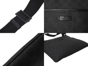 GUCCI グッチ ショルダーバッグ 162904 GGロゴ GGスプリームキャンバス ブラック シルバー金具 メンズ イタリア製 美品 中古 58127