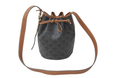 新品同様品 CELINE セリーヌ ショルダーバッグ 191142BZJ 04LU スモール ドローストリング トリオンフキャンバス タン 中古 58129