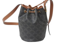 Load image into Gallery viewer, 新品同様品 CELINE セリーヌ ショルダーバッグ 191142BZJ 04LU スモール ドローストリング トリオンフキャンバス タン 中古 58129