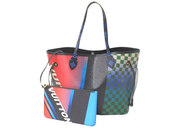 LOUIS VUITTON ルイヴィトン トートバッグ ネヴァーフルMM ダミエ レース 2017 GI4186 マルチカラー ゴールド金具 美品 中古 58131
