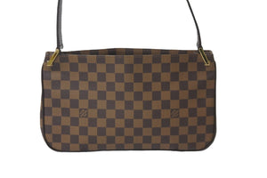 極美品 LOUIS VUITTON ルイヴィトン ショルダーバッグ N51129 オーバーニュ ダミエエベヌ ブラウン ゴールド金具 中古 58132