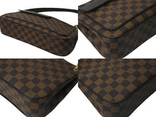 Load image into Gallery viewer, 極美品 LOUIS VUITTON ルイヴィトン ショルダーバッグ N51129 オーバーニュ ダミエエベヌ ブラウン ゴールド金具 中古 58132