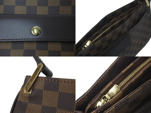 極美品 LOUIS VUITTON ルイヴィトン ショルダーバッグ N51129 オーバーニュ ダミエエベヌ ブラウン ゴールド金具 中古 58132