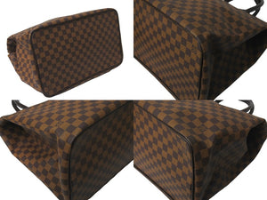 極美品 LOUIS VUITTON ルイヴィトン ボストンバッグ ネオグリニッジ N41163 ダミエ ブラウン ゴールド金具 中古 58134