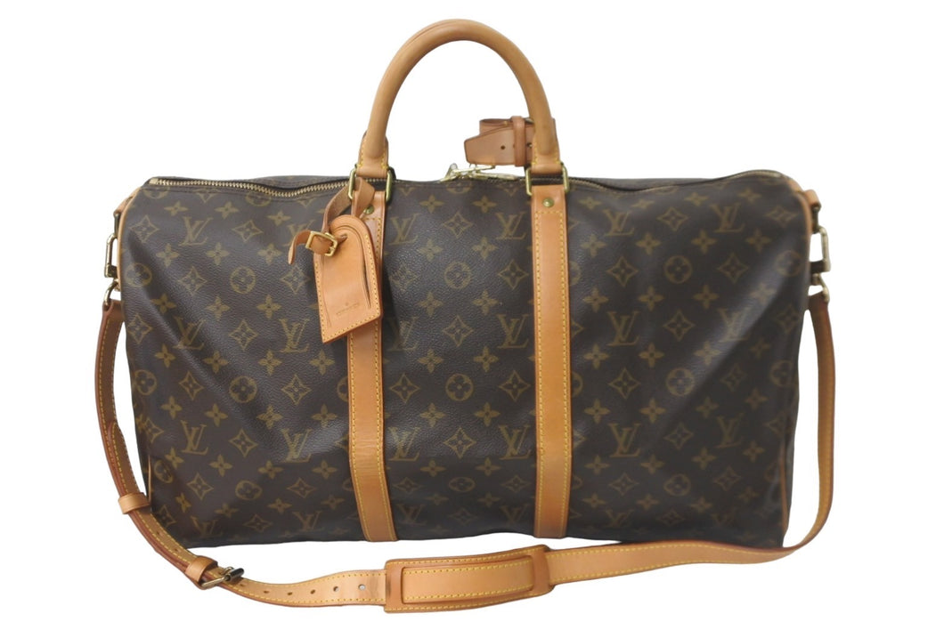 LOUIS VUITTON ルイヴィトン ボストンバッグ キーポル バンドリエール 50 モノグラム M41416 ゴールド 美品 中古 58136