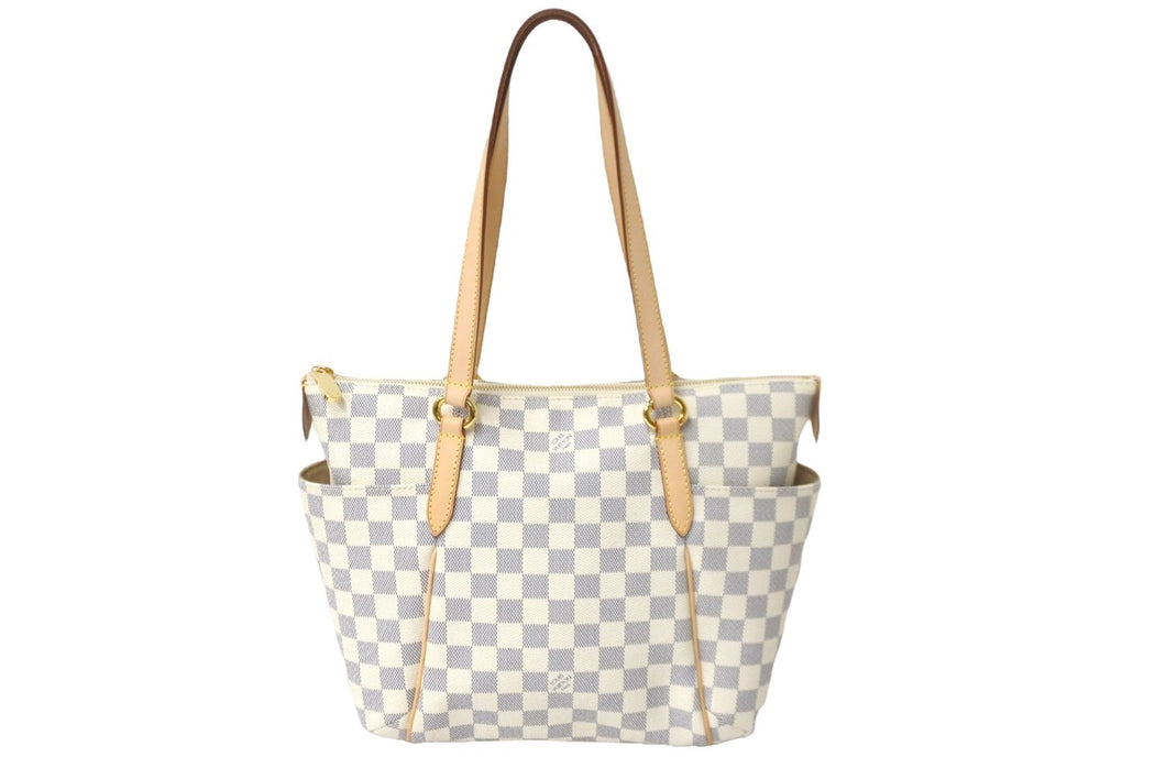極美品 LOUIS VUITTON ルイヴィトン トートバッグ N41280 トータリーPM ダミエアズールキャンバス アズール ゴールド 中古 58139
