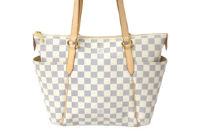 極美品 LOUIS VUITTON ルイヴィトン トートバッグ N41280 トータリーPM ダミエアズールキャンバス アズール ゴールド 中古 58139