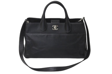 CHANEL シャネル ハンドバッグ エグゼクティブトート キャビアスキン 21番台 ココマーク シルバー金具 2way 美品 中古 58142