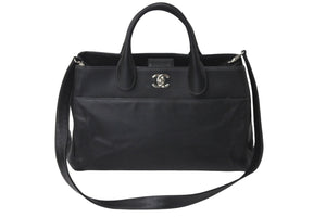CHANEL シャネル ハンドバッグ エグゼクティブトート キャビアスキン 21番台 ココマーク シルバー金具 2way 美品 中古 58142