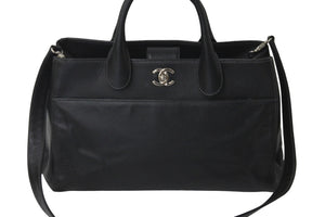 CHANEL シャネル ハンドバッグ エグゼクティブトート キャビアスキン 21番台 ココマーク シルバー金具 2way 美品 中古 58142