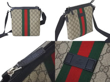 Load image into Gallery viewer, 極美品 GUCCI グッチ ショルダーバッグ GGスプリームフラットメッセンジャー キャンバス 471454 ベージュ シルバー金具 中古 58143