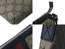 Load image into Gallery viewer, 極美品 GUCCI グッチ ショルダーバッグ GGスプリームフラットメッセンジャー キャンバス 471454 ベージュ シルバー金具 中古 58143
